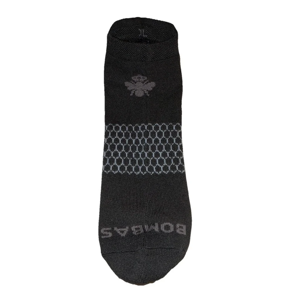 BOMBAS Socks Men's XL (US 13.5-16) Black Gray Ankle Logo NEW‎ Lot Of 5